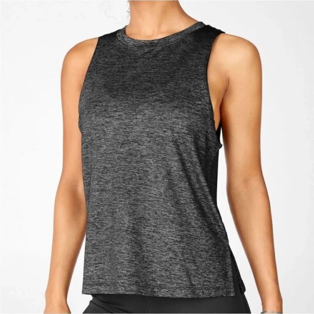 FABLETICS | Bea Gray & Black Lightweight Athletic Tank Top Women’s Size Medium